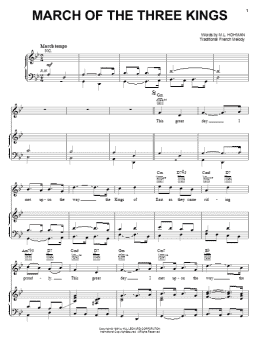 page one of March Of The Three Kings (Piano, Vocal & Guitar Chords (Right-Hand Melody))