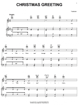 page one of Christmas Greeting (Piano, Vocal & Guitar Chords (Right-Hand Melody))