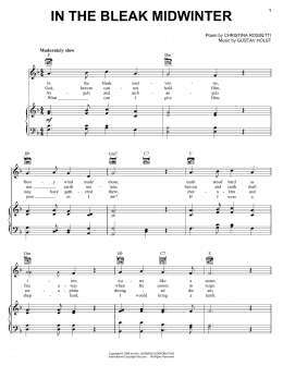 page one of In The Bleak Midwinter (Piano, Vocal & Guitar Chords (Right-Hand Melody))