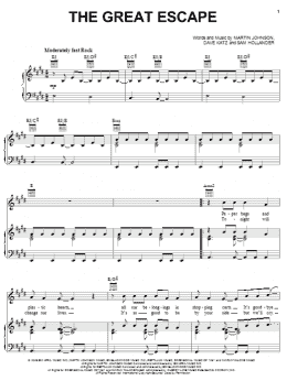 page one of The Great Escape (Piano, Vocal & Guitar Chords (Right-Hand Melody))