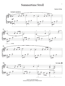 page one of Summertime Stroll (Educational Piano)