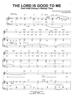 page one of The Lord Is Good To Me (from Johnny Appleseed) (Piano & Vocal)