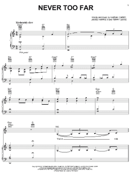 page one of Never Too Far (Piano, Vocal & Guitar Chords (Right-Hand Melody))