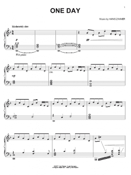 page one of One Day (from Pirates Of The Caribbean: At World's End) (Piano Solo)