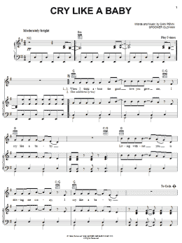 page one of Cry Like A Baby (Piano, Vocal & Guitar Chords (Right-Hand Melody))