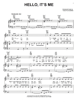 page one of Hello, It's Me (Piano, Vocal & Guitar Chords (Right-Hand Melody))