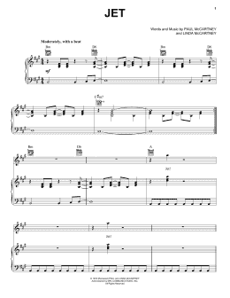 page one of Jet (Piano, Vocal & Guitar Chords (Right-Hand Melody))