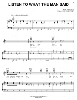 page one of Listen To What The Man Said (Piano, Vocal & Guitar Chords (Right-Hand Melody))