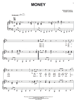 page one of Money (Piano, Vocal & Guitar Chords (Right-Hand Melody))