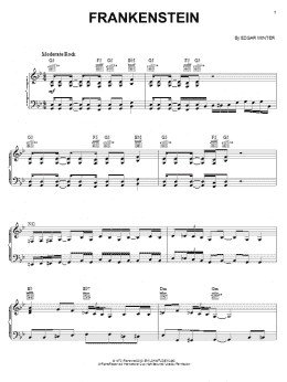 page one of Frankenstein (Piano, Vocal & Guitar Chords (Right-Hand Melody))