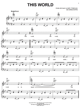 page one of This World (Piano, Vocal & Guitar Chords (Right-Hand Melody))