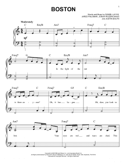 page one of Boston (Easy Piano)