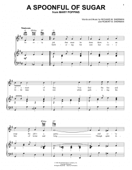 page one of A Spoonful Of Sugar (from Mary Poppins) (Piano, Vocal & Guitar Chords (Right-Hand Melody))