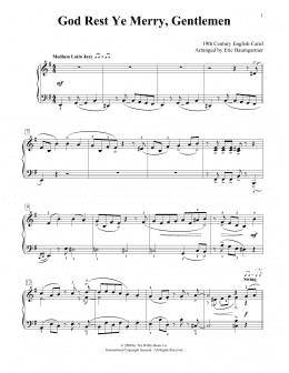 page one of God Rest Ye Merry, Gentlemen [Jazz version] (arr. Eric Baumgartner) (Educational Piano)