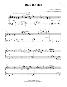 page one of Deck The Hall [Jazz version] (arr. Eric Baumgartner) (Educational Piano)
