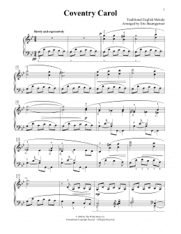 page one of Coventry Carol [Jazz version] (arr. Eric Baumgartner) (Educational Piano)