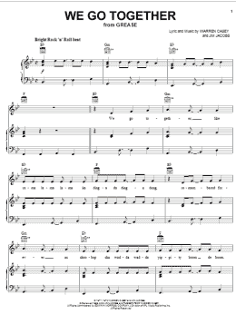 page one of We Go Together (from Grease) (Piano, Vocal & Guitar Chords (Right-Hand Melody))