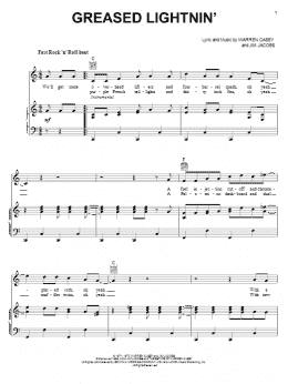 page one of Greased Lightnin' (Piano, Vocal & Guitar Chords (Right-Hand Melody))