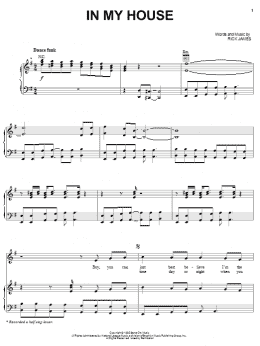 page one of In My House (Piano, Vocal & Guitar Chords (Right-Hand Melody))