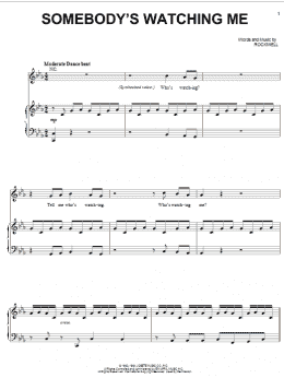 page one of Somebody's Watching Me (Piano, Vocal & Guitar Chords (Right-Hand Melody))