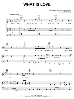 page one of What Is Love (Piano, Vocal & Guitar Chords (Right-Hand Melody))