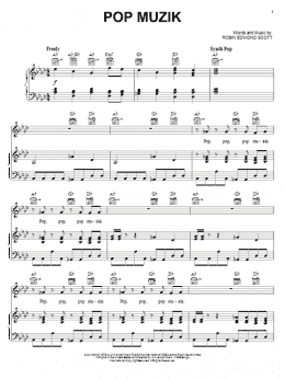 page one of Pop Muzik (Piano, Vocal & Guitar Chords (Right-Hand Melody))