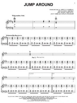 page one of Jump Around (Piano, Vocal & Guitar Chords (Right-Hand Melody))