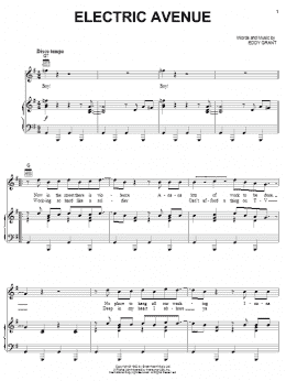 page one of Electric Avenue (Piano, Vocal & Guitar Chords (Right-Hand Melody))