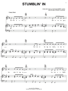 page one of Stumblin' In (Piano, Vocal & Guitar Chords (Right-Hand Melody))