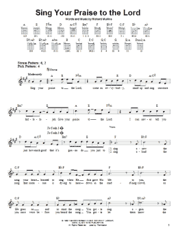 page one of Sing Your Praise To The Lord (Easy Guitar)