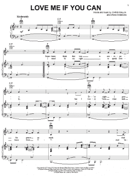 page one of Love Me If You Can (Piano, Vocal & Guitar Chords (Right-Hand Melody))