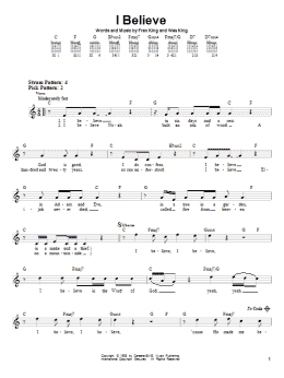 page one of I Believe (Easy Guitar)