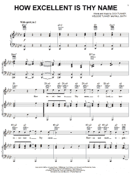 page one of How Excellent Is Thy Name (Piano, Vocal & Guitar Chords (Right-Hand Melody))
