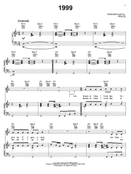 page one of 1999 (Piano, Vocal & Guitar Chords (Right-Hand Melody))