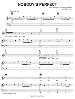 page one of Nobody's Perfect (Piano, Vocal & Guitar Chords (Right-Hand Melody))