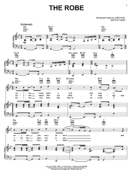 page one of The Robe (Piano, Vocal & Guitar Chords (Right-Hand Melody))