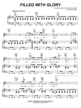 page one of Filled With Glory (Piano, Vocal & Guitar Chords (Right-Hand Melody))