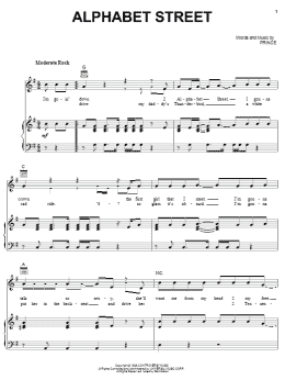 page one of Alphabet Street (Piano, Vocal & Guitar Chords (Right-Hand Melody))