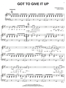 page one of Got To Give It Up (Piano, Vocal & Guitar Chords (Right-Hand Melody))