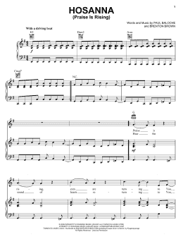 page one of Hosanna (Praise Is Rising) (Piano, Vocal & Guitar Chords (Right-Hand Melody))