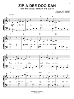page one of Zip-A-Dee-Doo-Dah (from Song Of The South) (Big Note Piano)