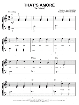 page one of That's Amore (That's Love) (Big Note Piano)