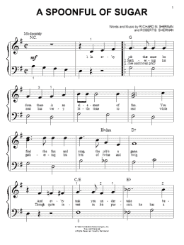 page one of A Spoonful Of Sugar (from Mary Poppins) (Big Note Piano)