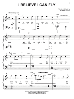 page one of I Believe I Can Fly (Big Note Piano)