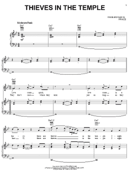 page one of Thieves In The Temple (Piano, Vocal & Guitar Chords (Right-Hand Melody))