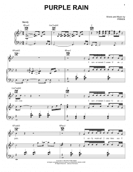 page one of Purple Rain (Piano, Vocal & Guitar Chords (Right-Hand Melody))