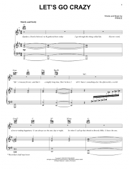 page one of Let's Go Crazy (Piano, Vocal & Guitar Chords (Right-Hand Melody))