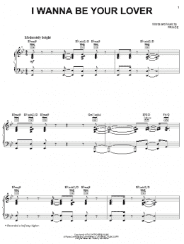 page one of I Wanna Be Your Lover (Piano, Vocal & Guitar Chords (Right-Hand Melody))