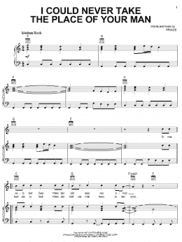 page one of I Could Never Take The Place Of Your Man (Piano, Vocal & Guitar Chords (Right-Hand Melody))