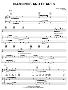 page one of Diamonds And Pearls (Piano, Vocal & Guitar Chords (Right-Hand Melody))
